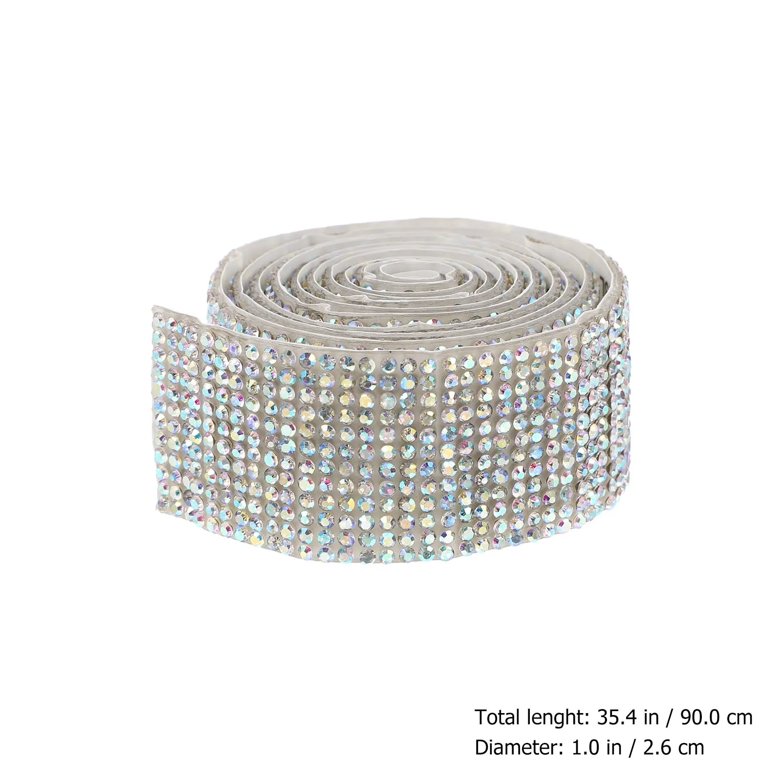 

2 Rolls Self-Adhesive Rhinestone Ribbon Diamond Sparkle Mesh Wrap For Diy Wedding Car Decoration Crystal Banding Belt Sewing