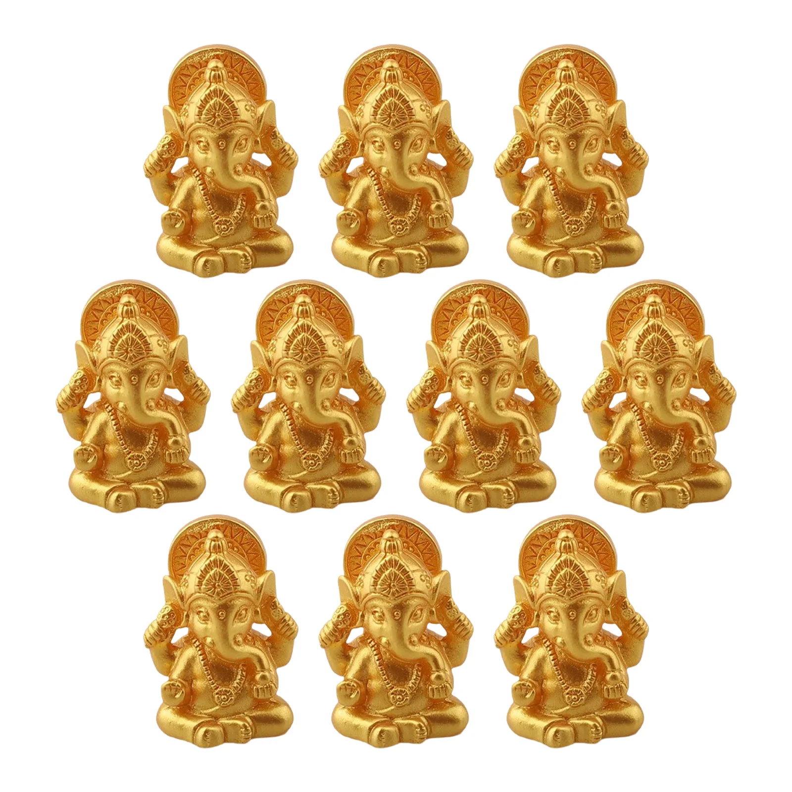 10PCS For Ganesha Statue Elephant Statue Decoration For Home Temple Decor Spiritual Significance For Ganesha Statue 3.1x2.4cm