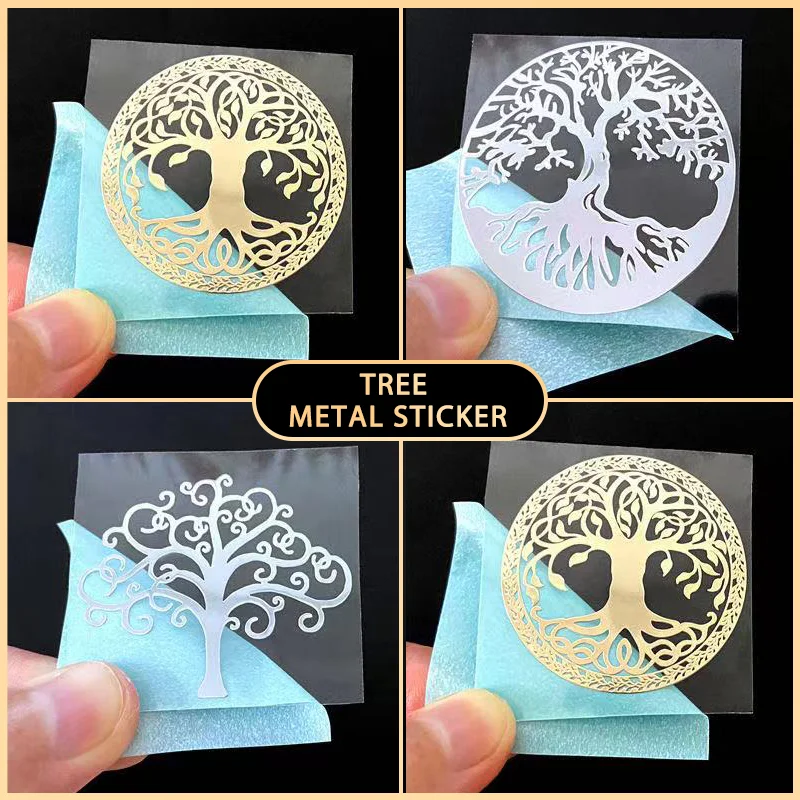 Creative Personality Pattern Wealth Tree Abundant Tree Metal Stickers Mobile Phone Back Shell Back Stickers Computer Decorative