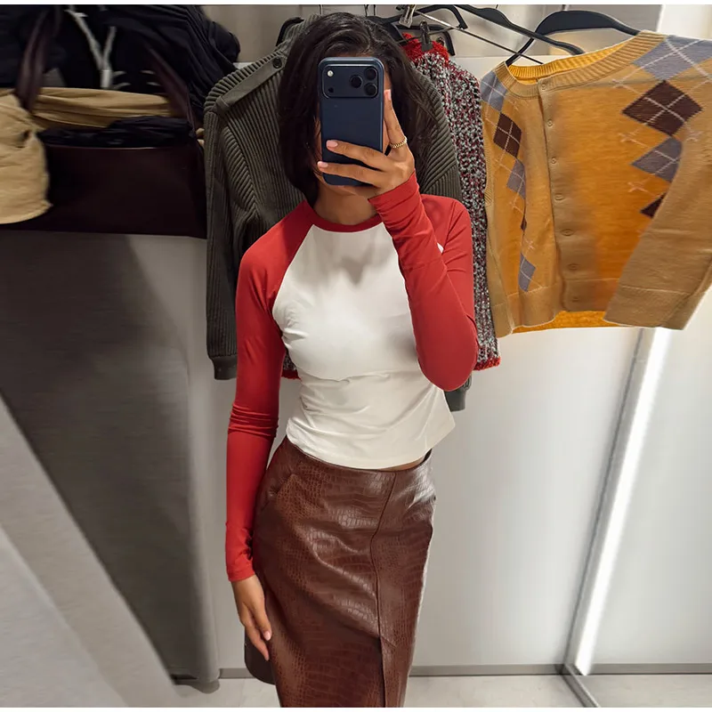 Crocodile Embossed Faux Leather Midi Skirt Front Slit High Waist Bodycon Pencil Skirt Women 2026 Autumn Vintage Fashion Outfit