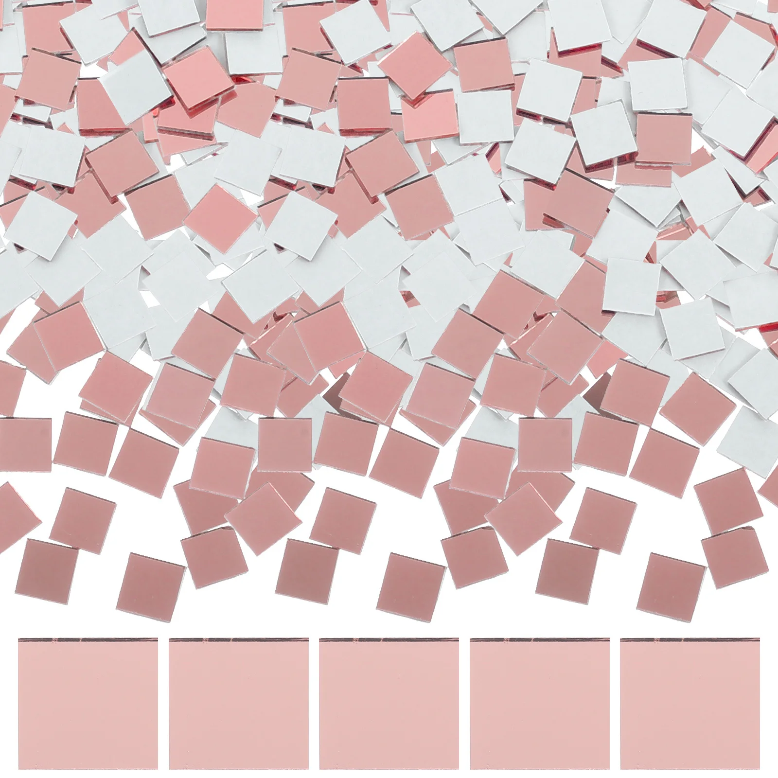 

300Pcs Mosaic Tiles Crystal Square Glass Tiles DIY Craft Supplies for Vase Frame Fish Tank Decoration Art Projects