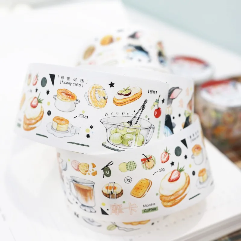 Happy Little Biscuits Party Die Cut PET Washi Tapes Craft Supplies DIY Scrapbooking Card Making Decorative Plan Sticker
