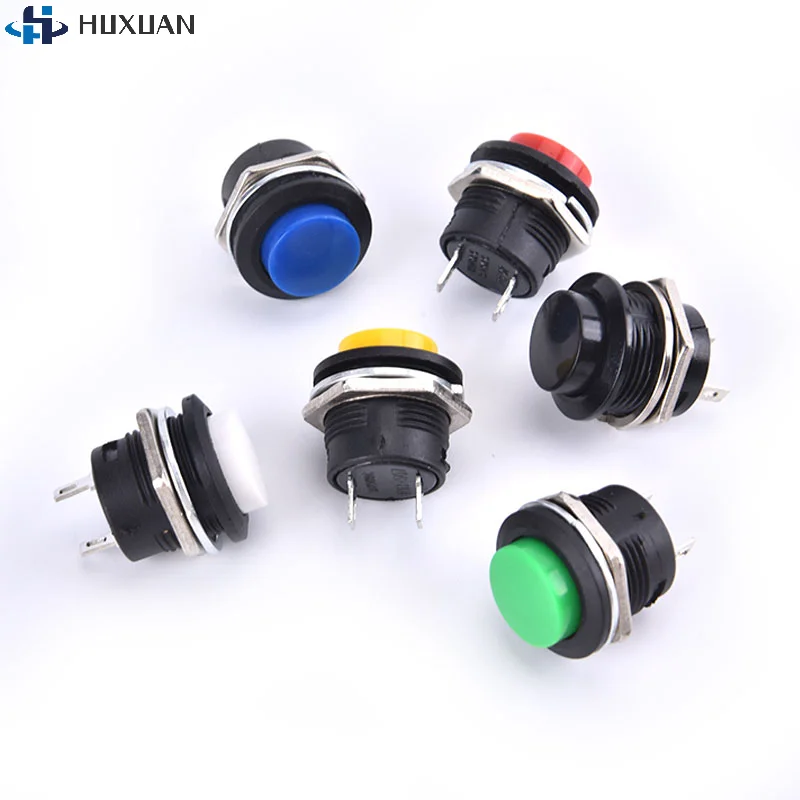 1Pcs 16mm 12V-24V Waterproof Car LED Power Push Button Momentary Switch Metal ON/OF
