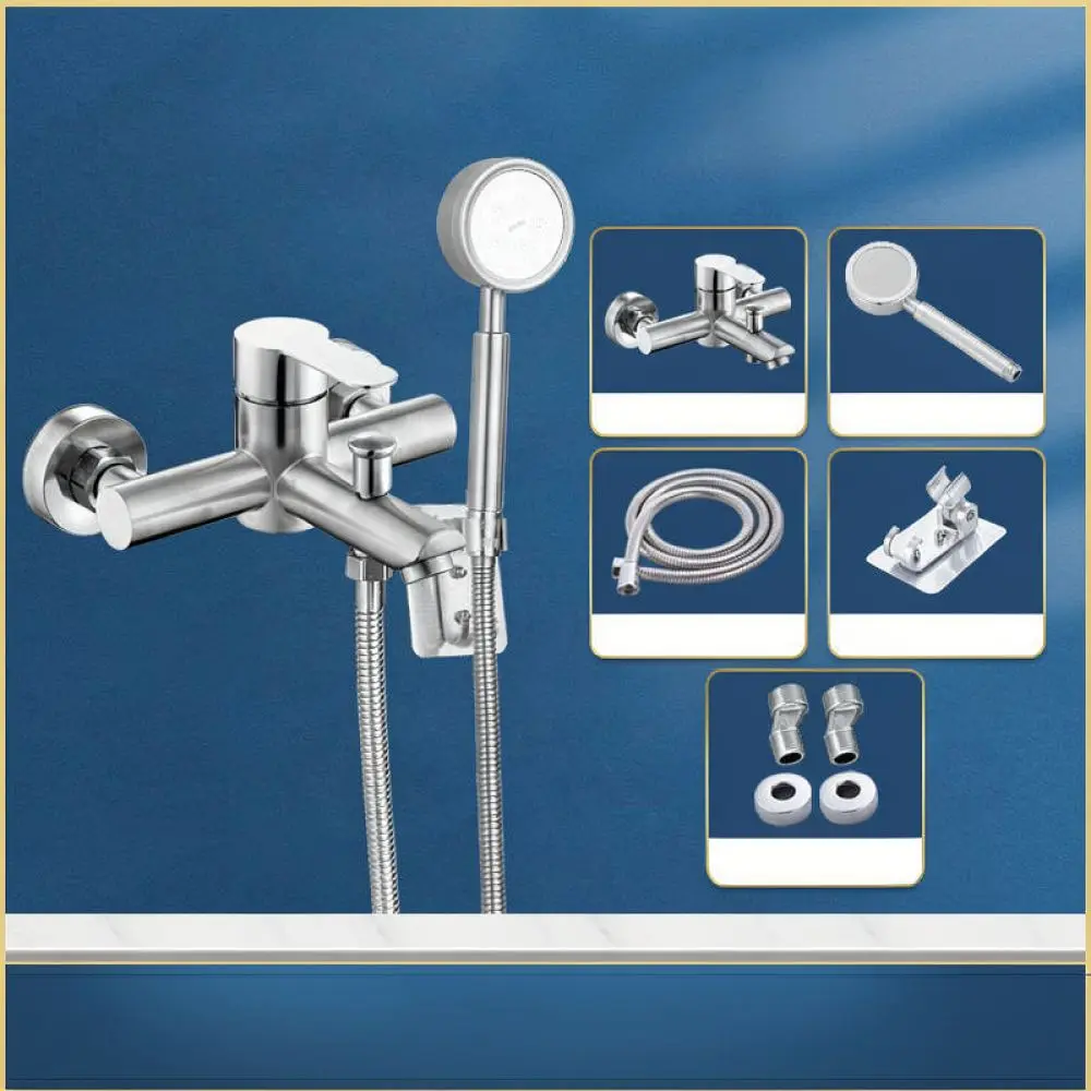 For For QT Concealed Shower Mixer Valve Wall Mounted 304 Stainless Steel Bathroom Faucet Hot Cold Water Control Tap