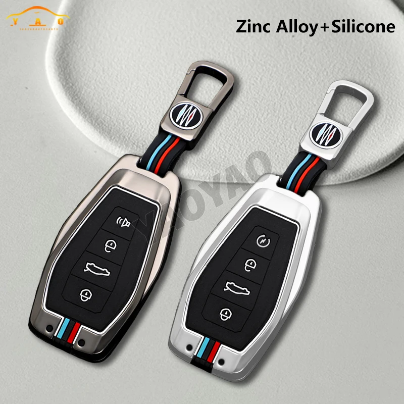 Zinc Alloy & Silicone Car Key Case Cover Holder For Geely Atlas Boyue NL3 Coolray 2024 X6 X7 EX7 Emgrand Kulrey GT GC9