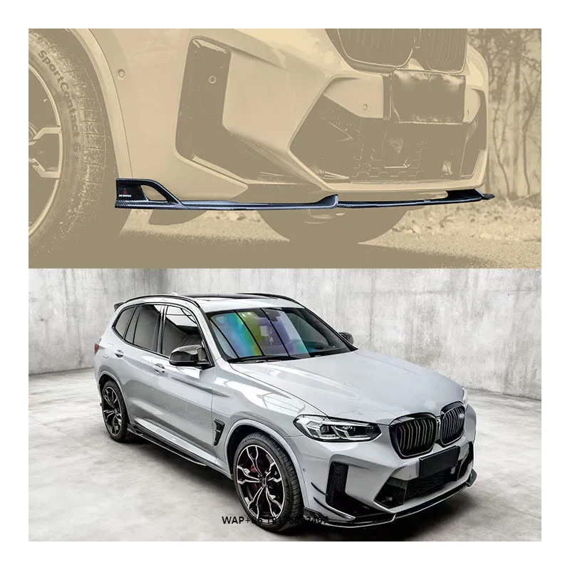 

New 22 X3M X4M F97 F98 Carbon Fiber Front Lip Exhaust Bolt-On Universal Fitment