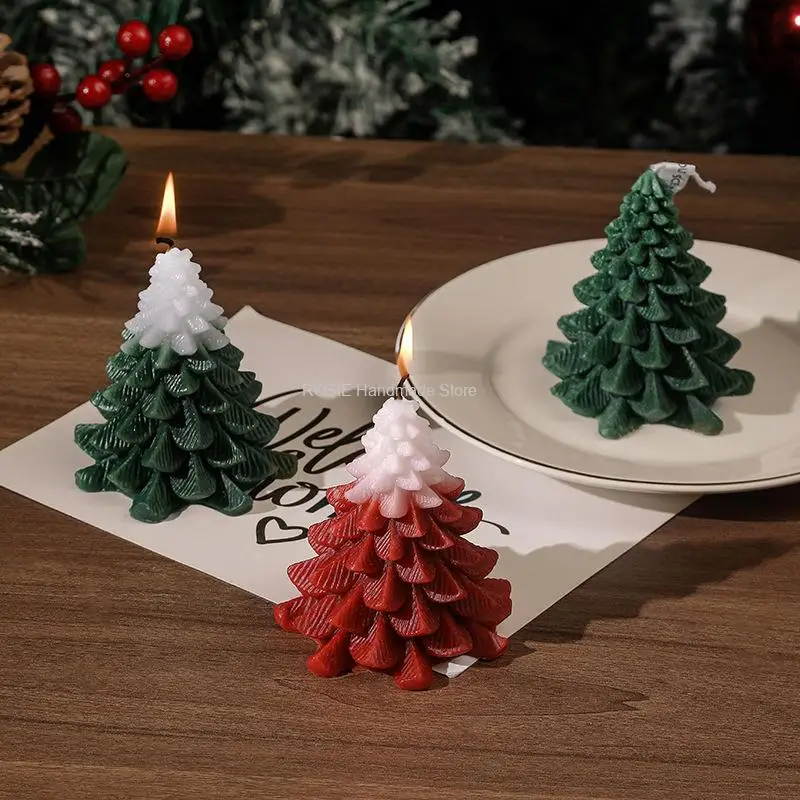 3D Christmas Tree Candle Silicone Mold DIY Candle Making Kit Handmade Soap Plaster Resin Baking Tools Christmas decorations