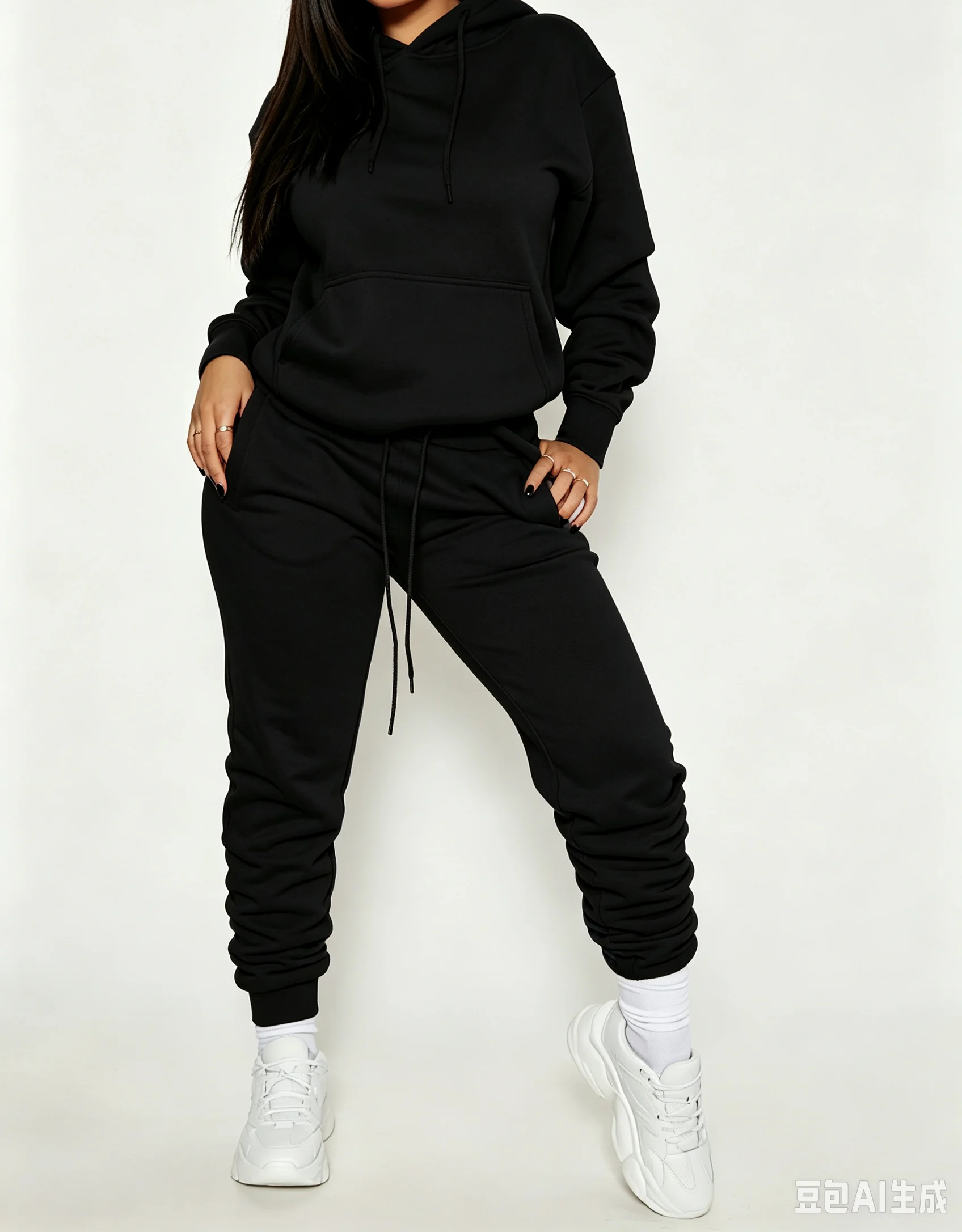 Women 2 Piece Tracksuit Solid Color Drawstring Hoodie & Jogger Pants Set Long Sleeve Loose Casual Sweat Suit Fall Winter Streetw