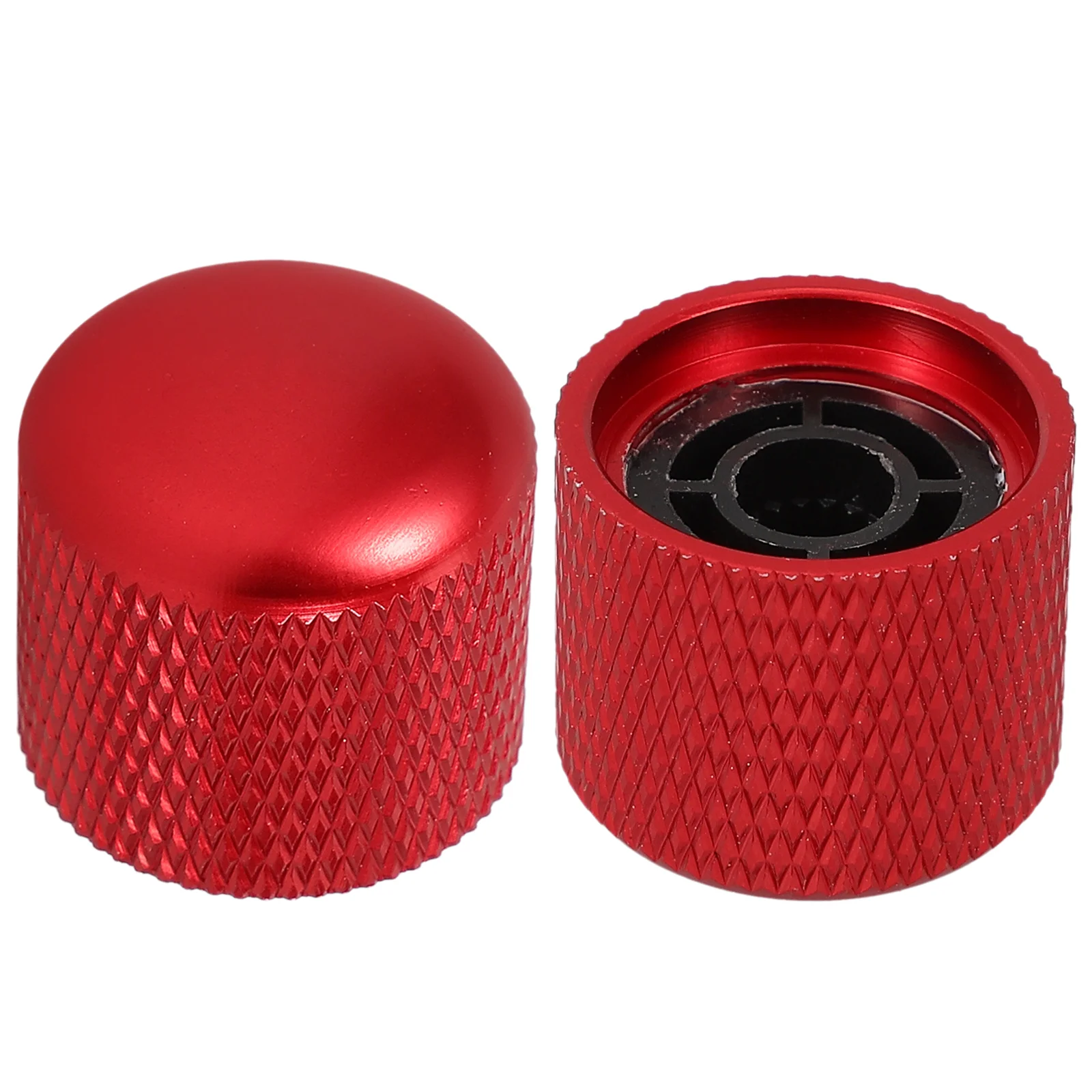 

2 Pcs Bass Guitar Volume Knob Metal Knobs Component Electric Replacement Parts Red