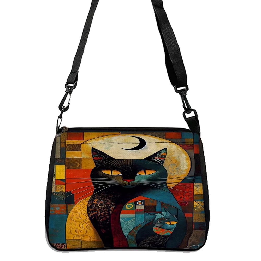 Cartoon Cute Colorful Cat Crossbody Bag For Shopping Trip And Beach Fashion Shoulder Bag 5.21