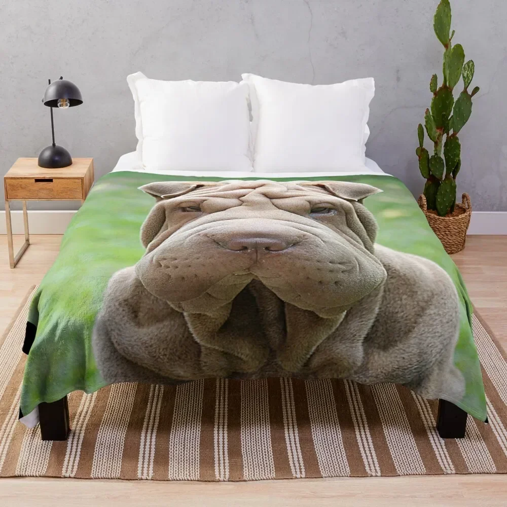 Shar-Pei Throw Blanket Decorative Beds For Sofa Thin Sofa Throw warm winter Blankets