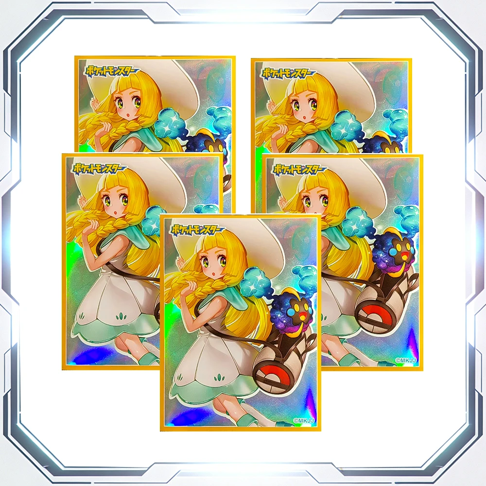 60PCS Cute Foil Lillie Card Sleeves Anime Girl Trading Card Protector Holographic Cards Shield Outer Cover 67x92mm For the fans