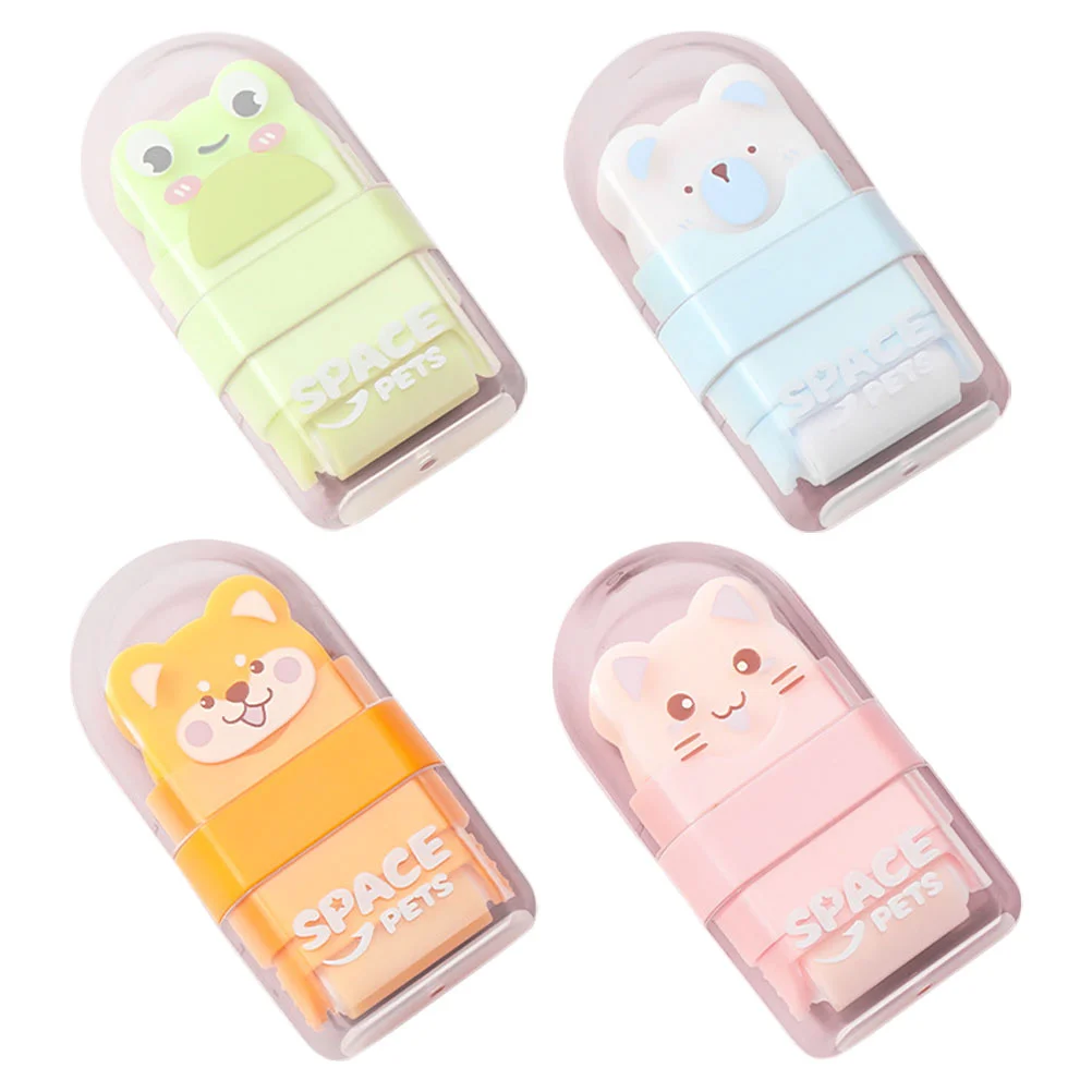 

4 Pcs Cute Roller Eraser Child Student Kids Erasers Pp Fun Easy Pick up and Removal School Supplies for Girls