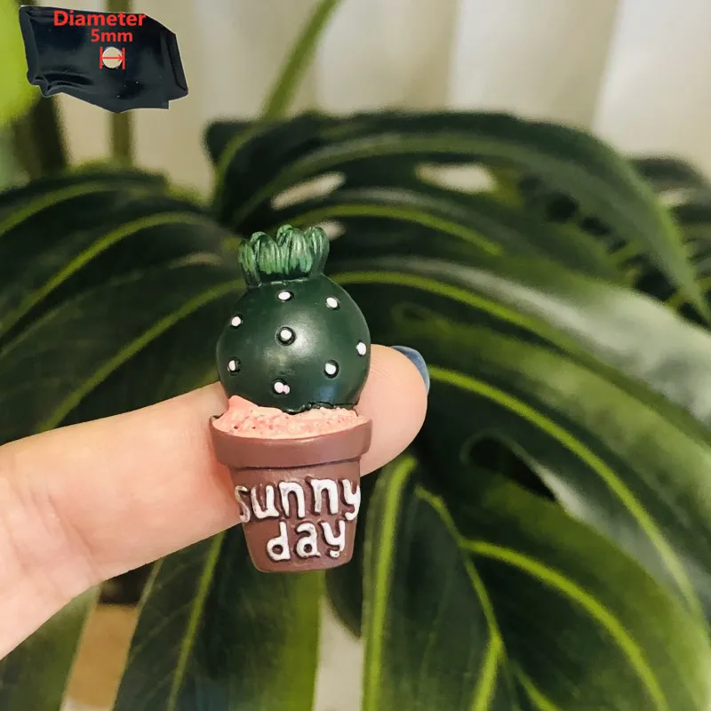 1PCS Resin Sunny Day Cute Mini Plant Succulent Potted Plant Fridge Magnetic Decoration Refrigerator Magnets Sticker Gift