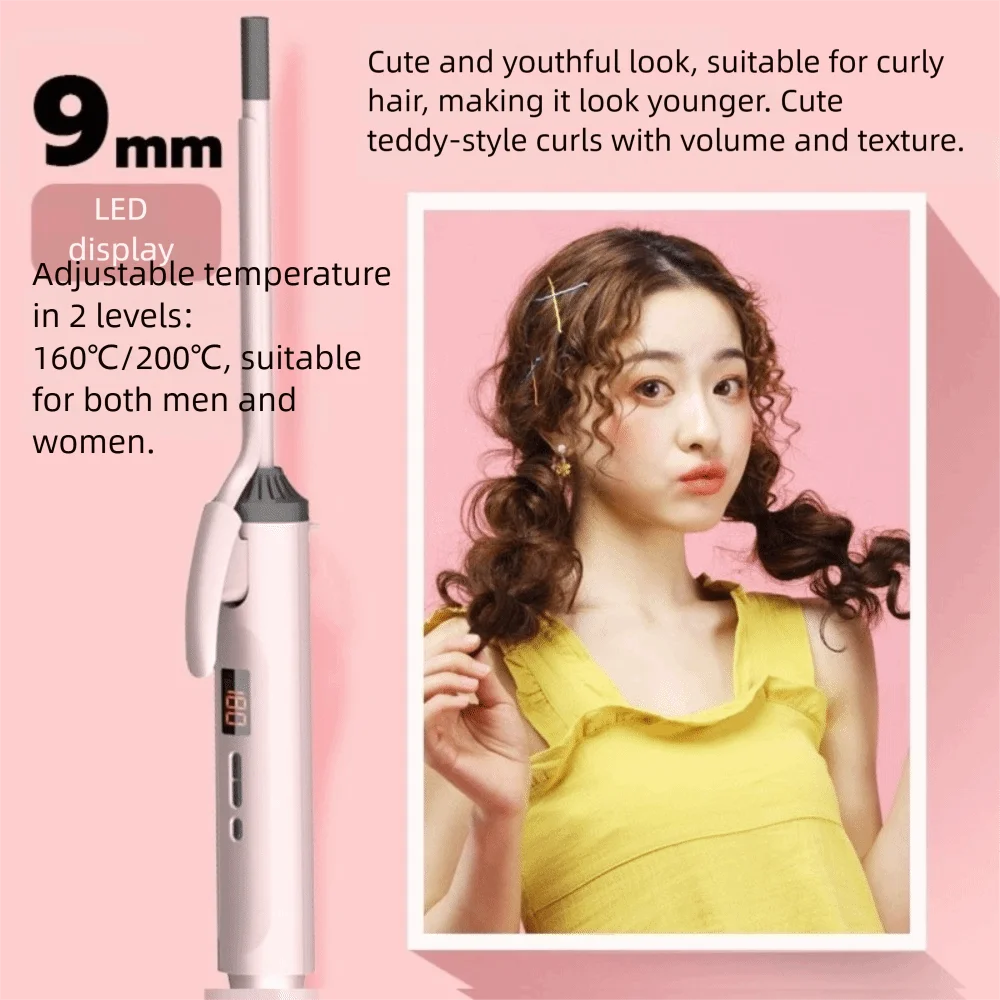 

Новые профессиональные щипцы для завивки волос 9/13 мм, маленькая щипцы для завивки волос, маленький обжимной утюг, работает в пределах 12 секунд, инструмент для укладки салона