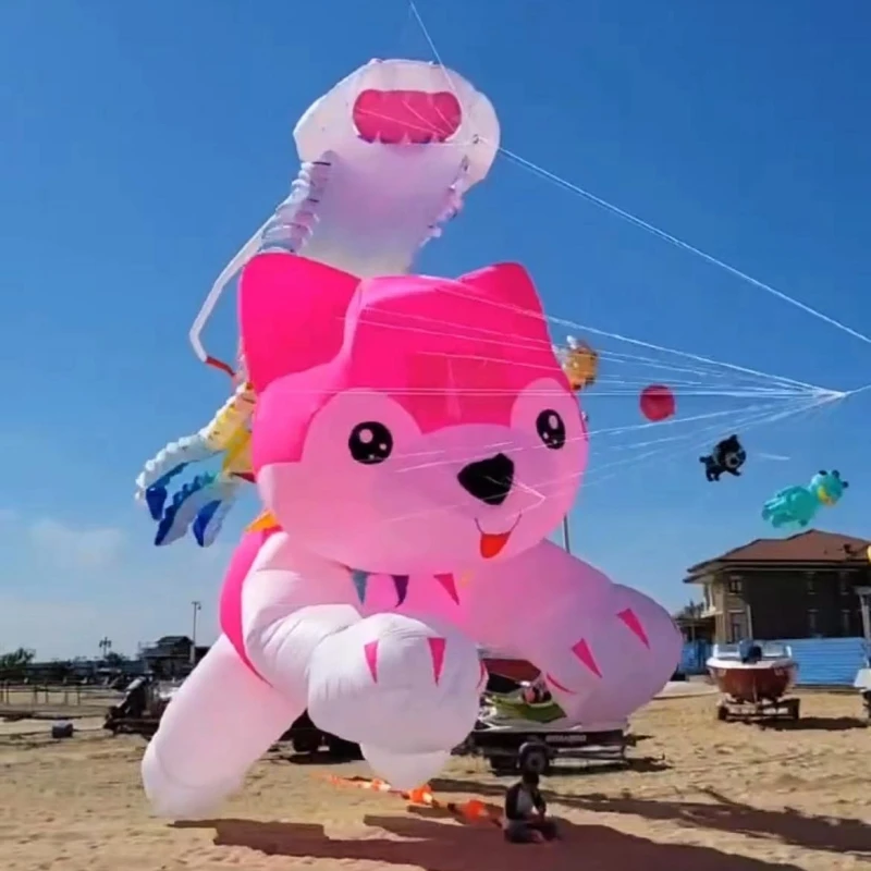 

12m large dog kites inflatable kites pendant soft kite 3d kites trilobite dragon flying wing outdoor toys animal kites beach koi