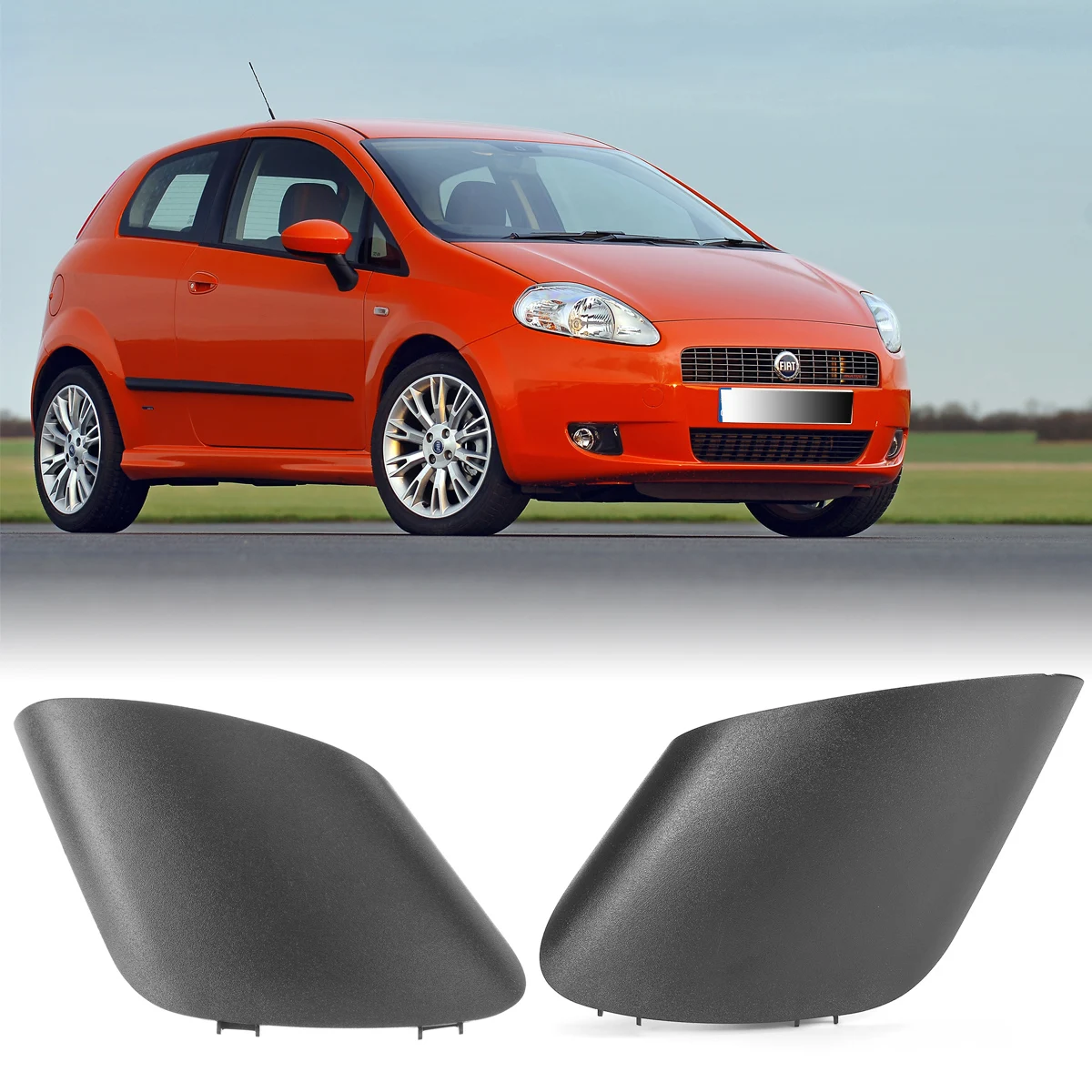 Black Rear View Mirror Side Door Mirror Cap Screw Cover Replacement Trim For Fiat Grande Punto 735596884 735539385