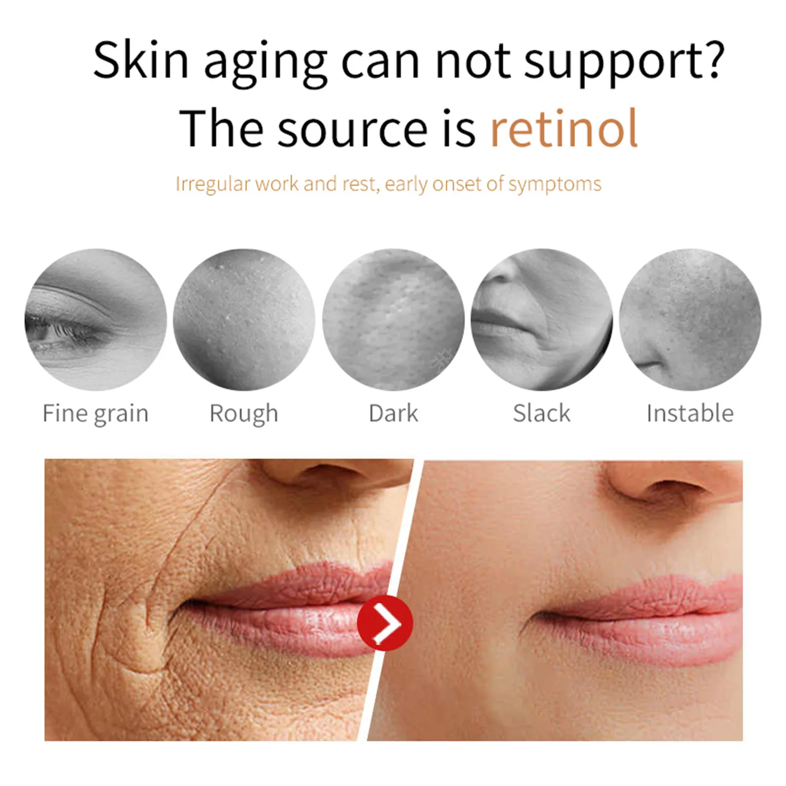 Retinol Cream Firming Lifting Wrinkle Removal Anti Aging Lightening Fine Line Whitening Dark Spots Brightening Moisturizer Cream