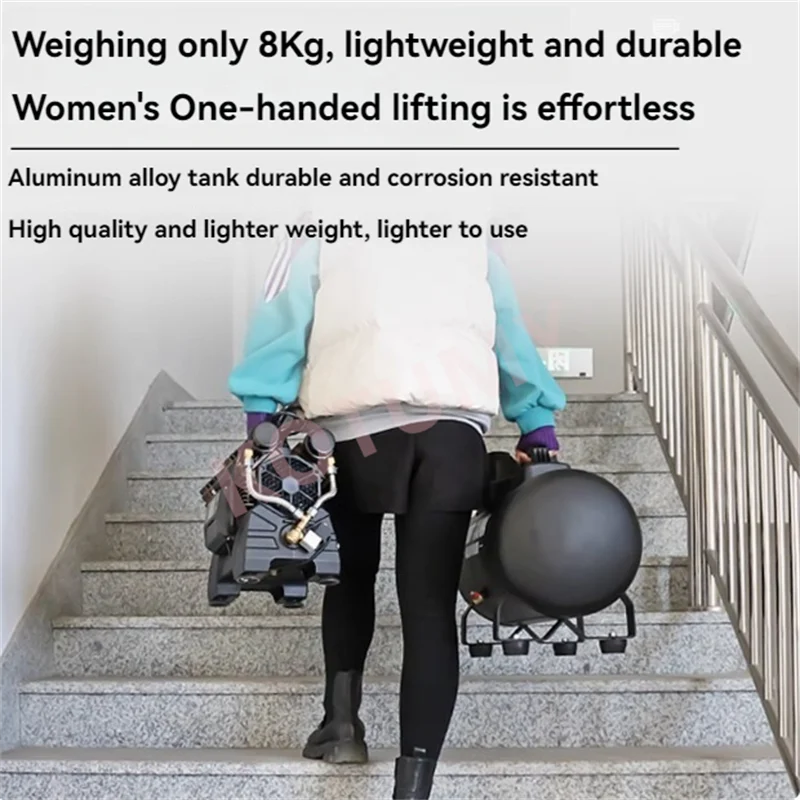 40L Compressed Air Tank with 4 Pieces Quick Interface More Convenient and Corrosion-resistant Aluminum Alloy Air Compressor