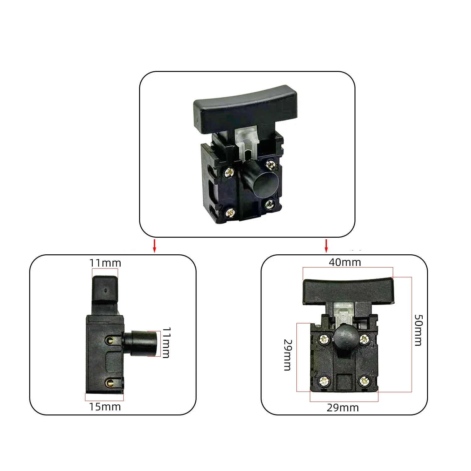 

1 шт. Запасной переключатель-триггер для электрической цепной пилы, совместимый с моделями 5016, 6018, подходит для бытовых цепных пил.
