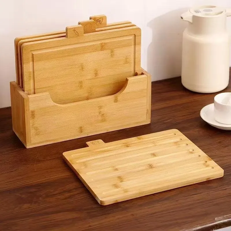 Modern simple household kitchen multi-use bamboo four-piece cutting board fruit cheese cutting board