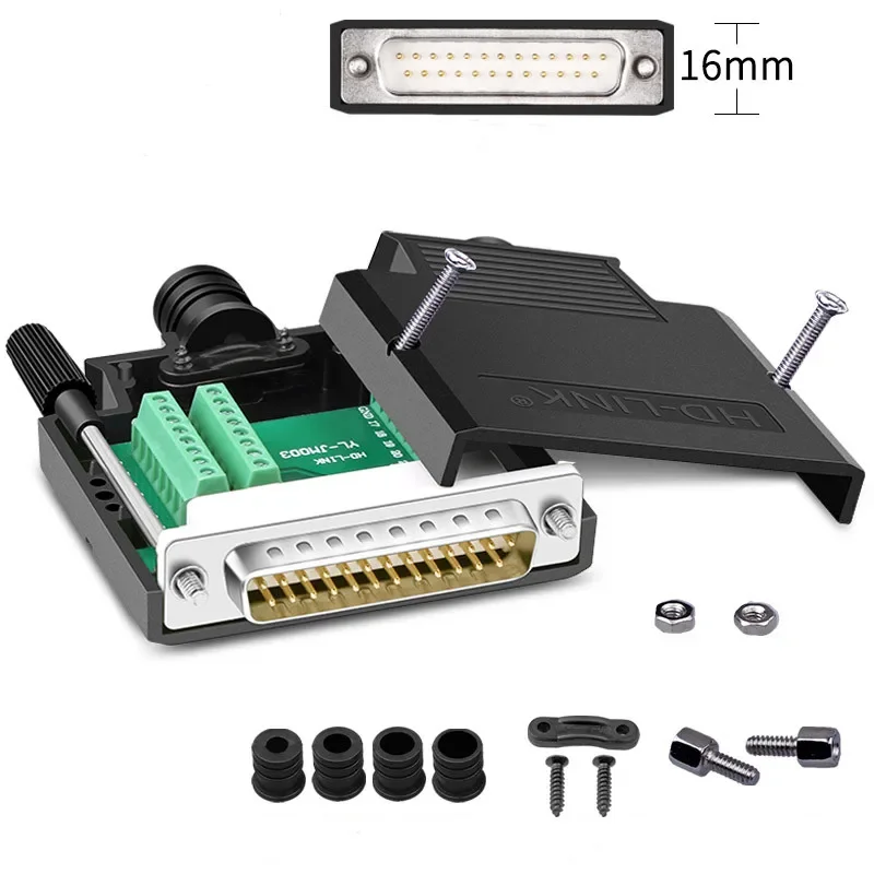 DB25 Connector 25Pin D-sub Male/Female Signals Terminals Connector Hole PCB Adapter Board