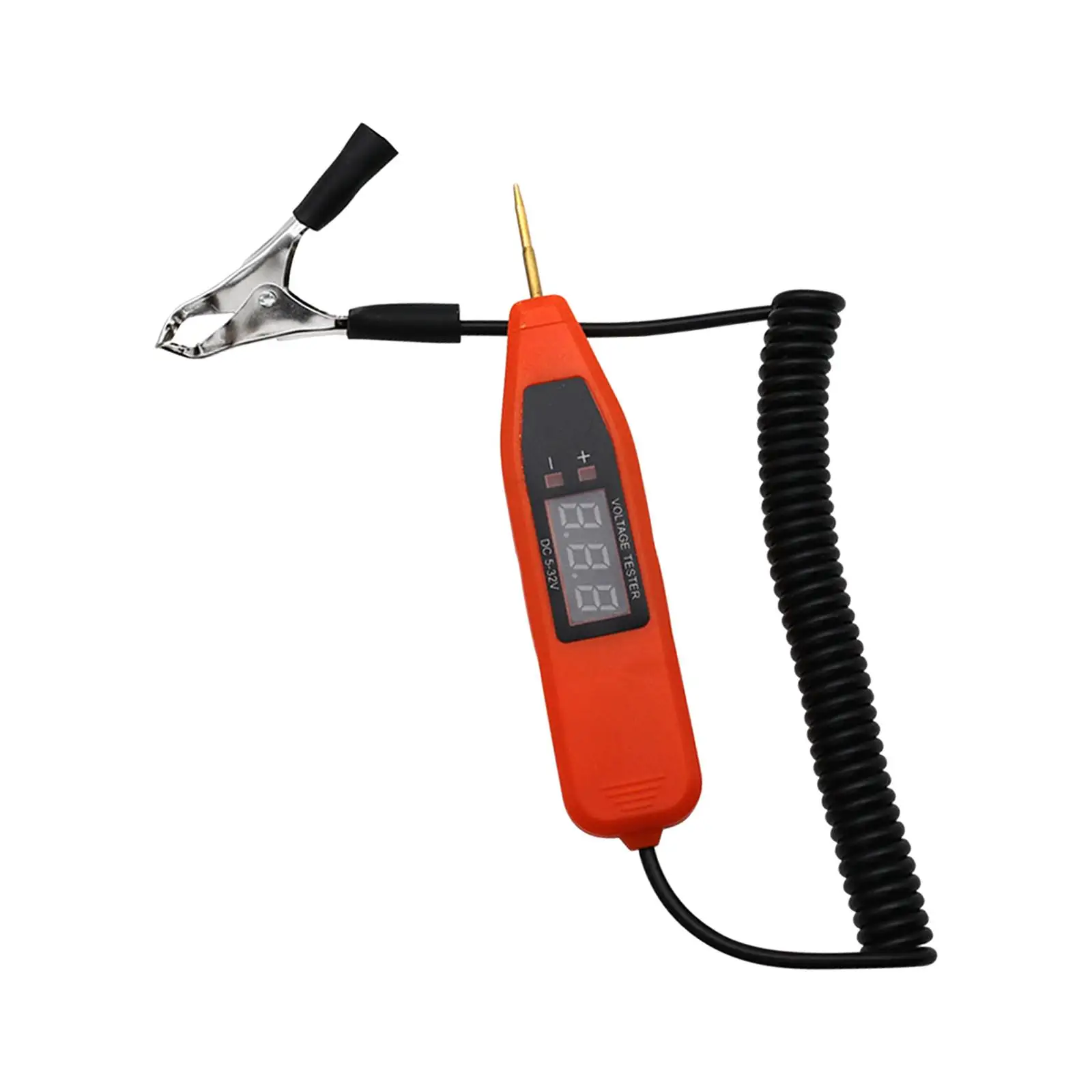 Digital Display Voltage Tester Pen Automotive Maintenance Electrical System Tool Extended Spring Test Leads LCD Display 5-32V