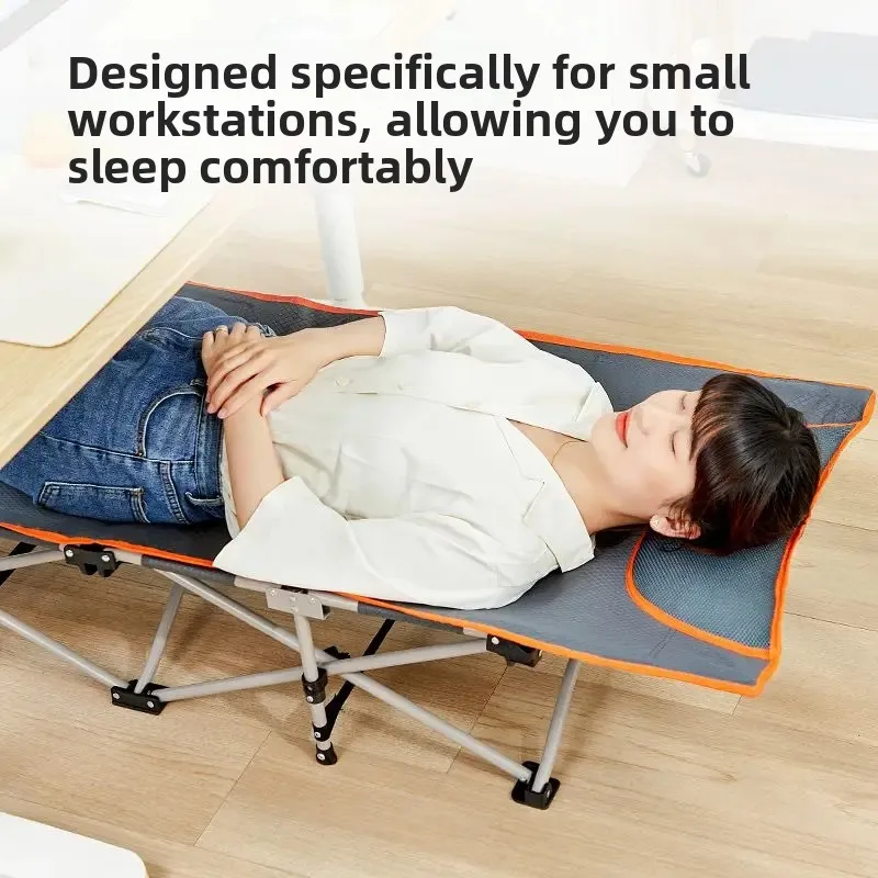 No‑Installation Single Person Portable Folding Cot for Lunch Break Household Use Outdoor Camping Hiking Travel Rest Furnishings