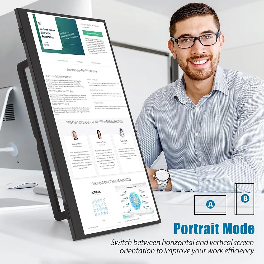 Monitor Portabel 14/15.6/16 Inci Panel IPS USB-C 1080P FHD 60Hz Tampilan Bepergian Kompatibel untuk PC Laptop Xbox Switch