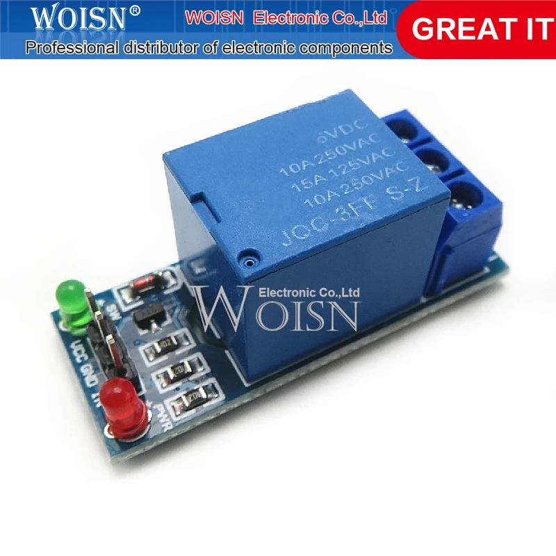 10pcs/lot 1-way relay module 5V low level trigger relay expansion board