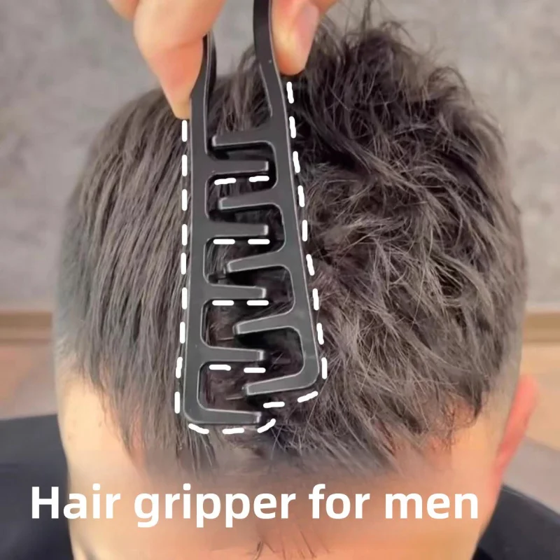 Peine texturizador para hombre con forma de Z para levantar la raíz del cabello y dar volumen, herramienta de peluquería para peinados con volumen y para cubrir la línea del cabello y las flequillos