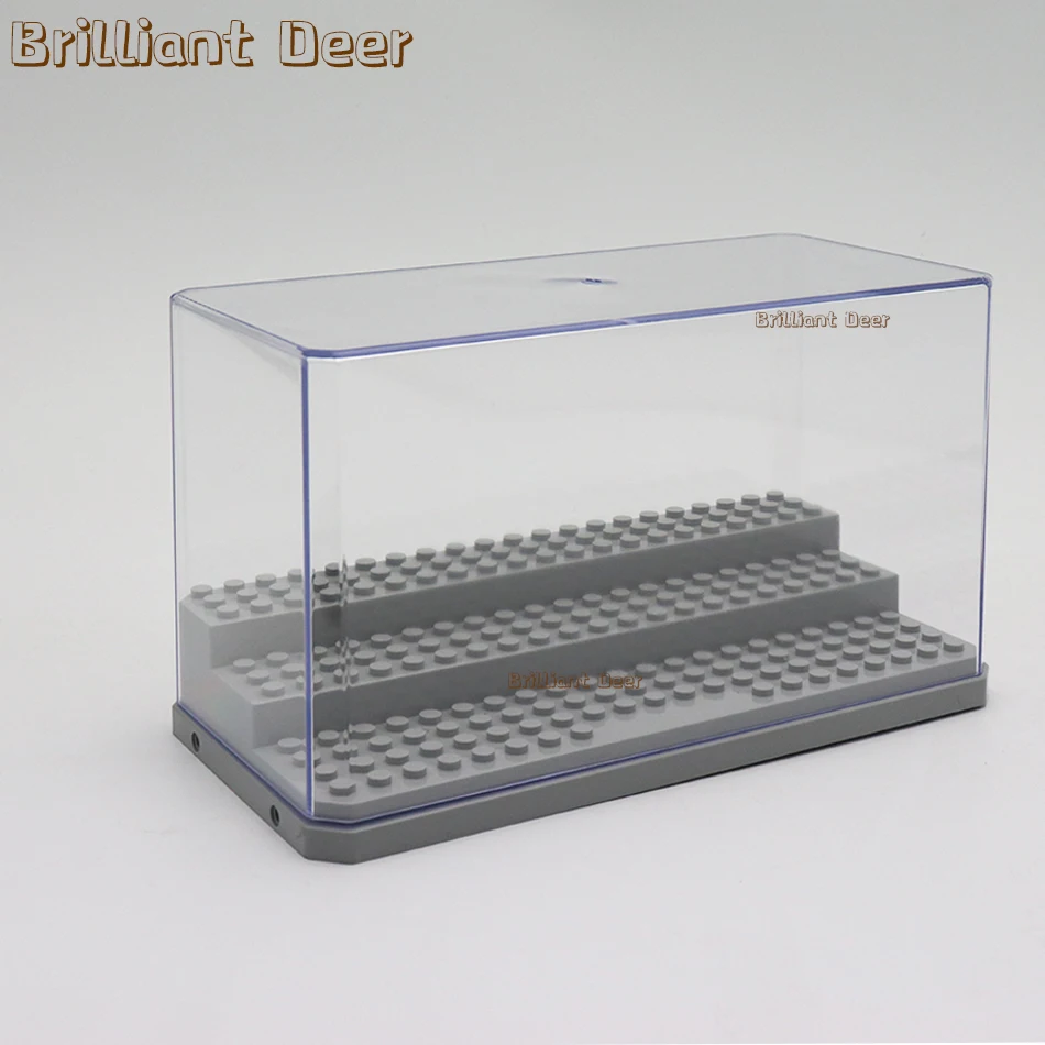 3 Stufen staubdichte Acrylfiguren Stadtauto Modell Sammlung Display Box Baustein Aufbewahrung Plexiglas Vitrine Kinderspielzeug