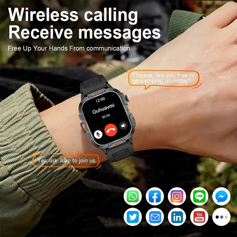 2025Neue Ultimate Edition Gps-Smartwatch in Militärqualität für Männer 5ATM 1,96'' HD AMOLED Herzfrequenz Bluetooth Call Man Smart Watch