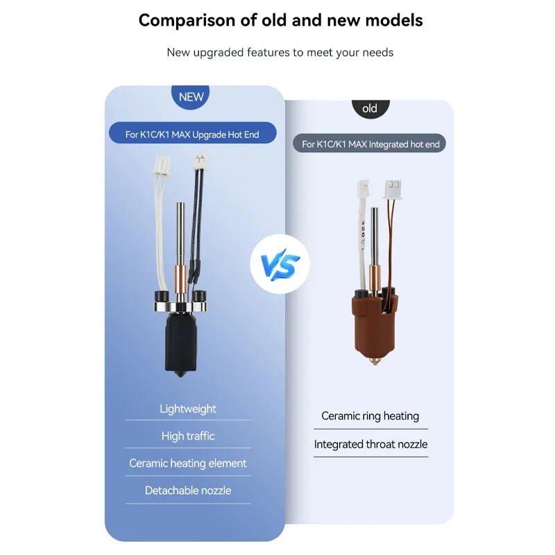 

New Upgrade Hotend For Creality K1C K1 Max K1 SE Ceramic Heating Block Replaceable Nozzle 3D Printer Parts Accessories