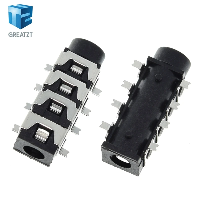GREATZT 10/30Pcs 3.5Mm Aperture Eight-Foot Patch Headphone Socket Pj-313E  Four Sections 3.5Mm Audio Socket