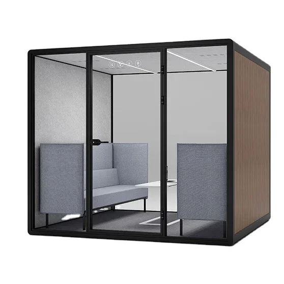 Soundproof Office Pod Sound Proof Modern Office Acoustic Soft Curved  & Sofa For Team Collaboration