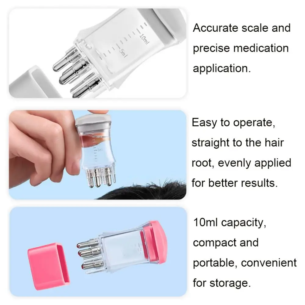 Plastic Scalp Applicator Portable 10ML with Scale Hair Roots Massager Mini Liquid Guiding Comb Serum Oil Apply