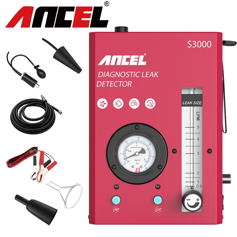 ANCEL S3000 Car Smoke Leak Detector EVAP Pipe Smoking Generator Pipe Leakage Analyzer Tester Vacuum Leakage Diagnostic Tool