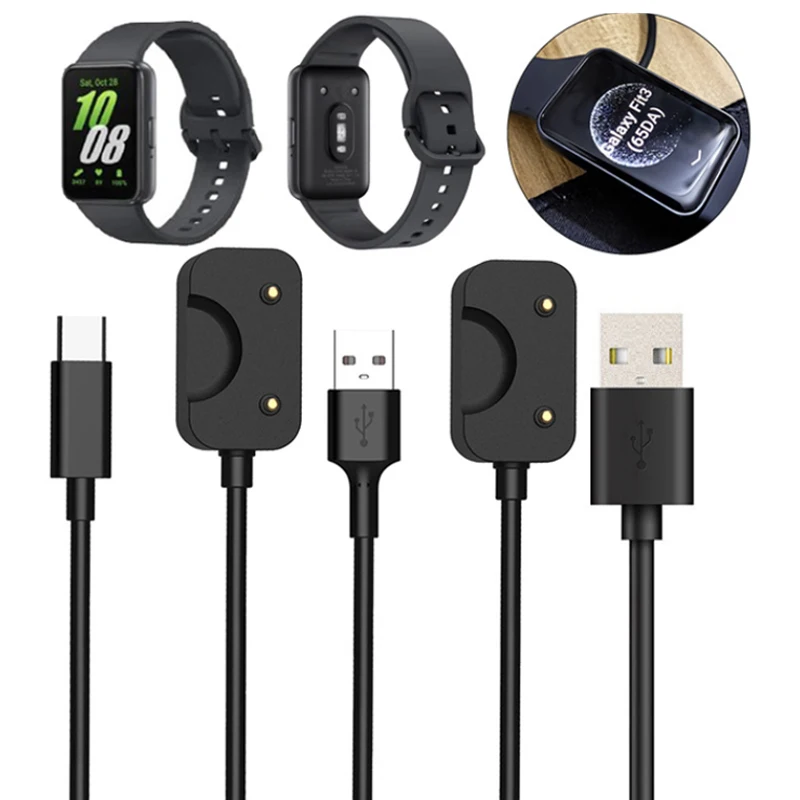 Док-станция для смарт-часов с портом USB Type-C, зарядный кабель, базовый шнур, провод для Samsung Galaxy Fit 3 R390, аксессуары для смарт-часов