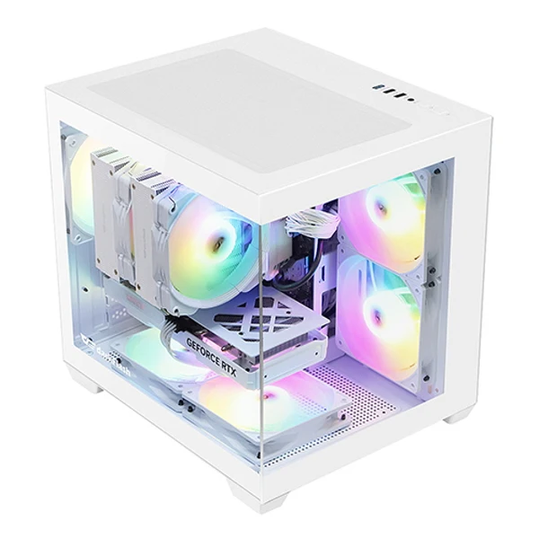 DarkFlash DCM30 RGB reinforced glass Mini Tower Case White