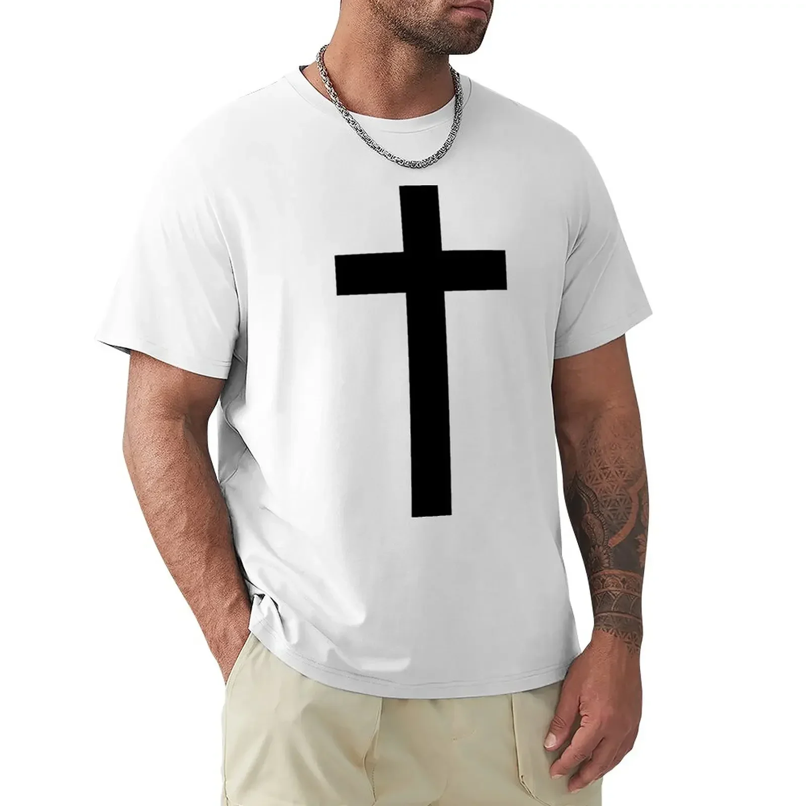 Christian Cross T-Shirt cotton graphic tees anime tshirt summer tops new edition tshirts for men