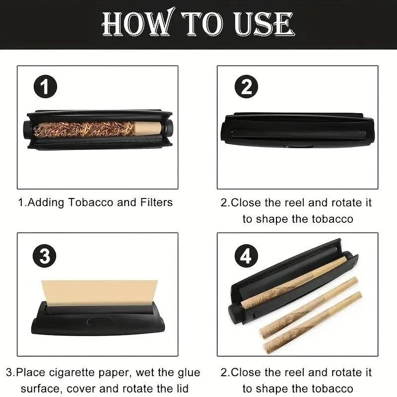 Portable Manual Cigarette Rolling Machine Quick Tobacco Maker Equipment Plastic Winder Raw Grass Herb Filler Smoking Accessories view 6