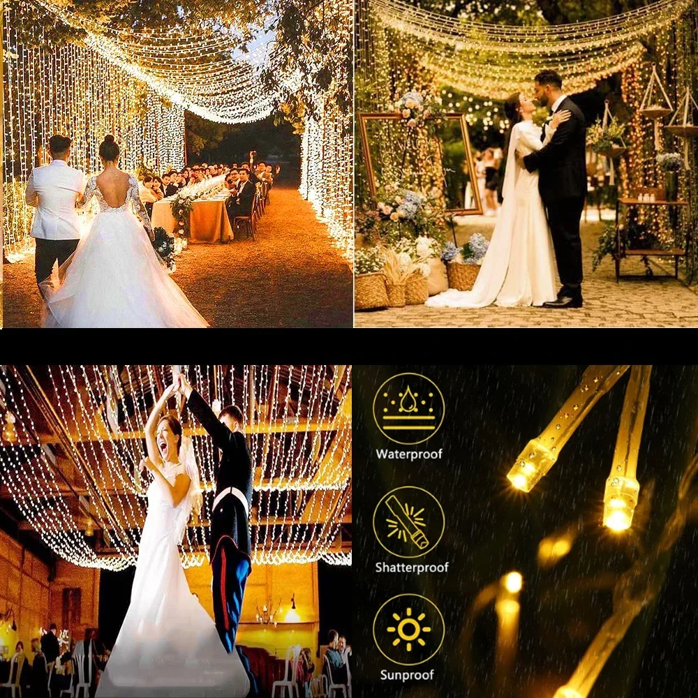 1 M-100 M ไฟ Fairy LED String Garland CHAIN กันน้ํากลางแจ้งในร่มสําหรับ House Tree Street งานแต่งงานตกแต่ง