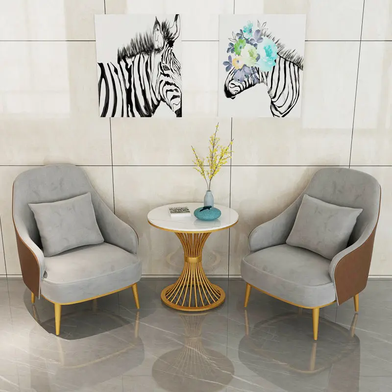 Custom. Hotel Single Sofa Coffee Table Negotiation Table and Chair Set Guesthouse Reception Desk Leisure Reception Sales Off