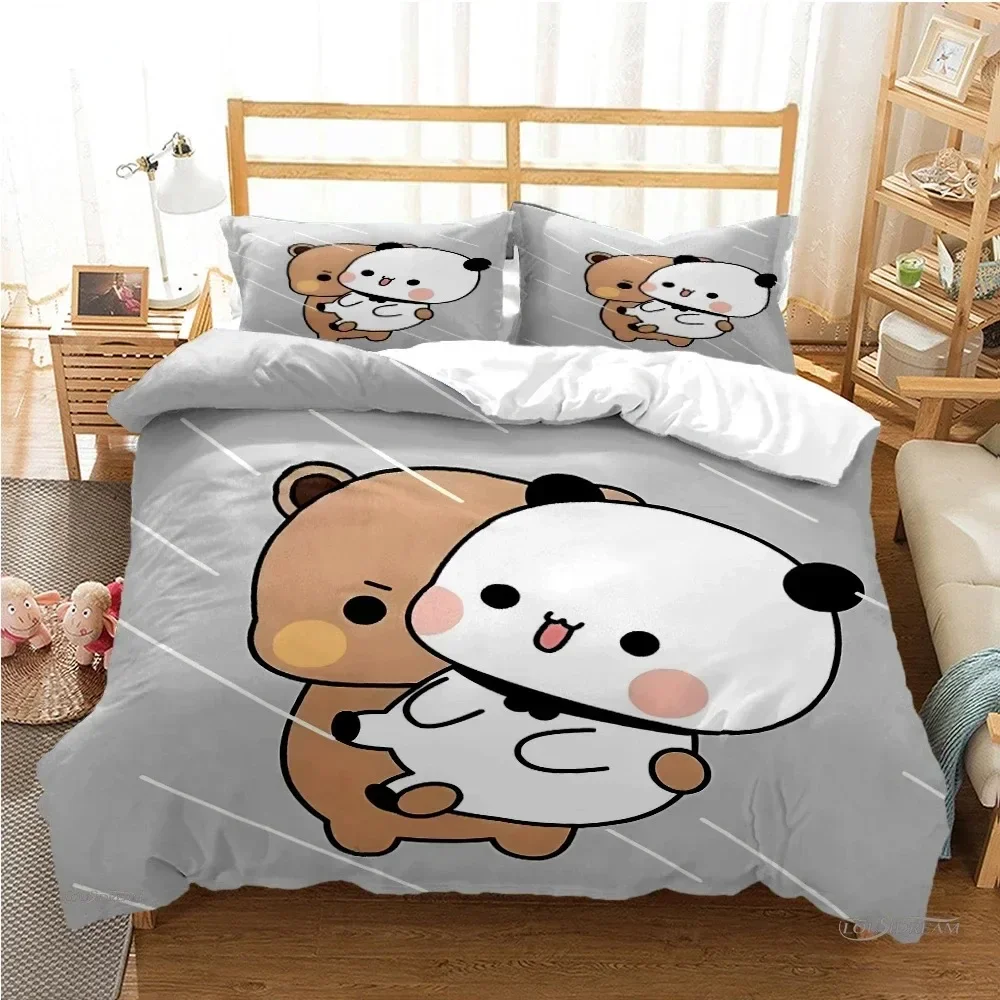 

Cute Bubu Dudu Cartoon Bear Panda Duvet Cover kawaii Bedding sets Soft Quilt Cover and Pillowcases SingleDoubleQueenKing Kid