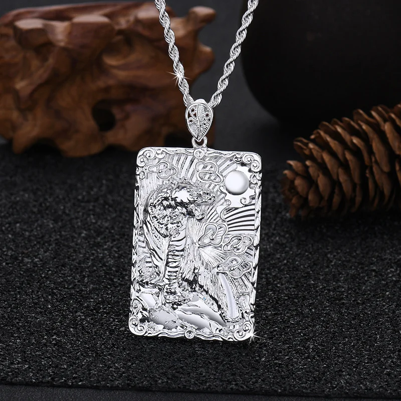 

Властный кулон с тигровым драконом для мужчин, ювелирные изделия, винтажное рельефное ожерелье с изображением зодиакального животного Будды, мужское колье, аксессуары