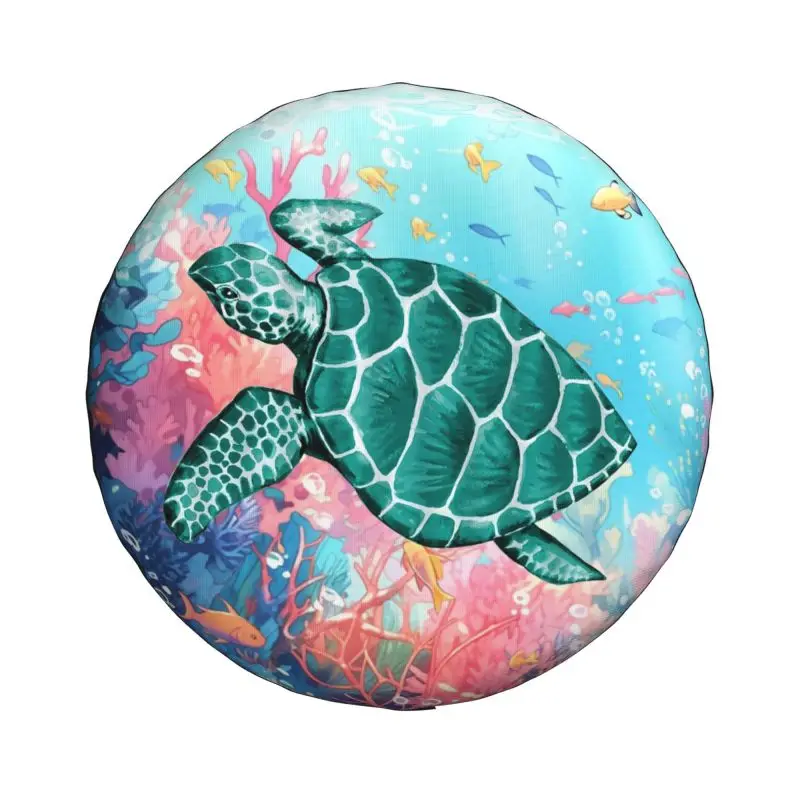 Custom Ocean Sea Turtle Spare Tire Cover for Toyota RAV4 Prado 4WD 4x4 Trailer Car Wheel Protectors 14