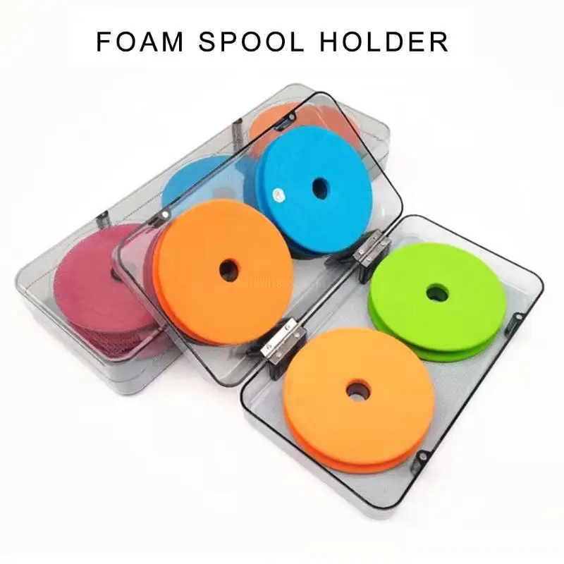 Fishing Line Storage Board Fishing Line Spool with Box Foams Fishing Winding Board Tool Fishing Cord Organizers Enduring