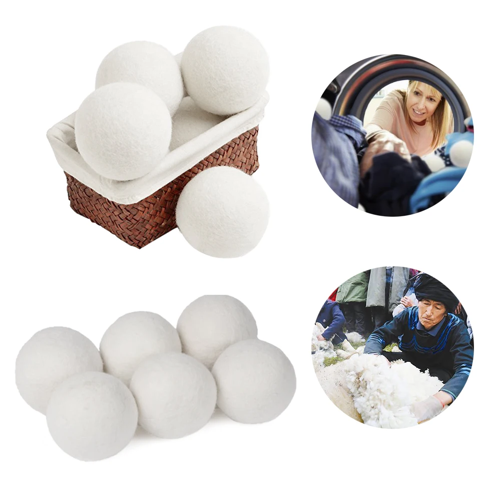 10pcs Wool Felt Ball Wrinkle Releasing Laundry Balls Reusable No Foam Natural Fabric Softener Deodorization Clothing Accessories