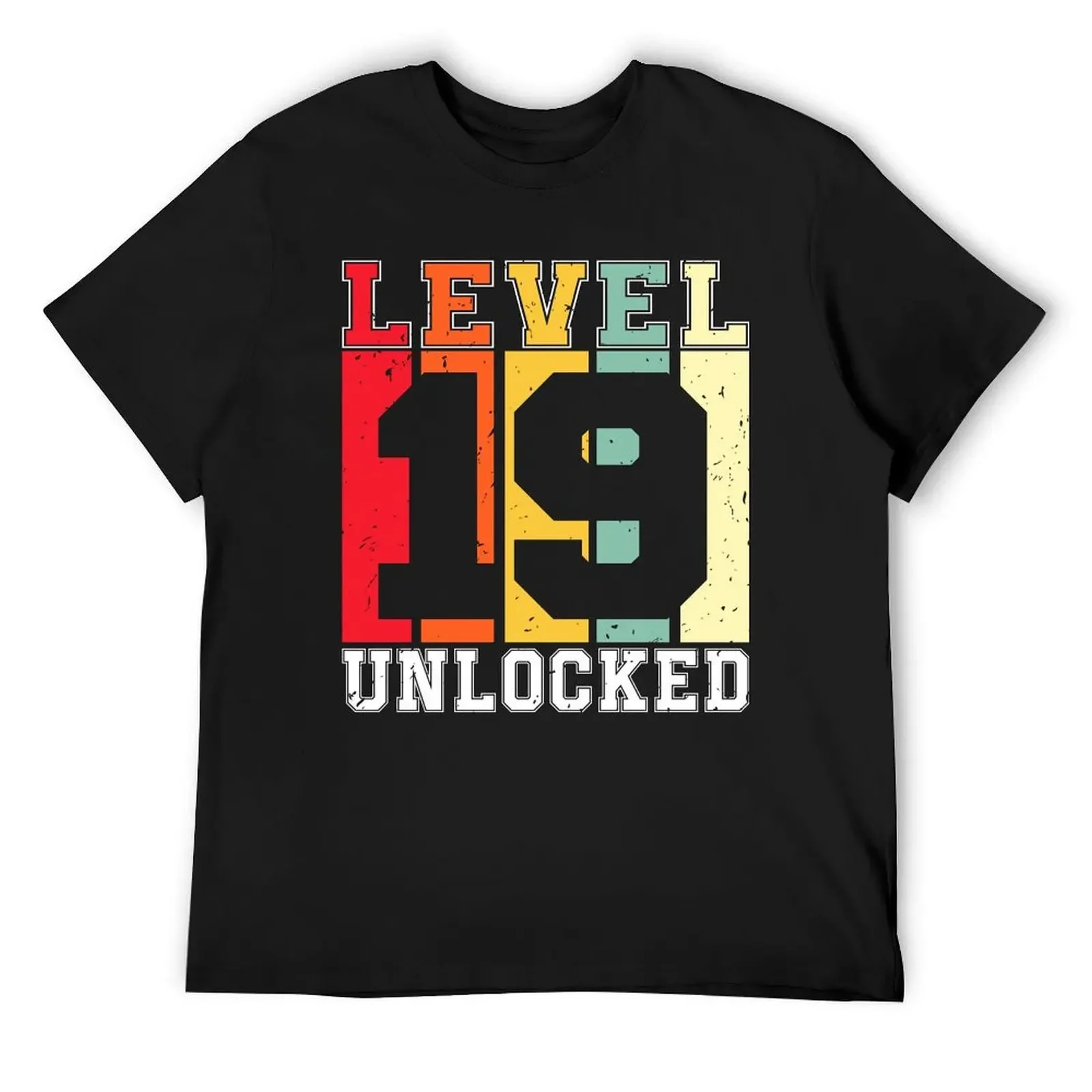 Unlocked Level 19 Awesome 19th Birthday Gaming T-Shirt street wear Aesthetic clothing plain t shirts men